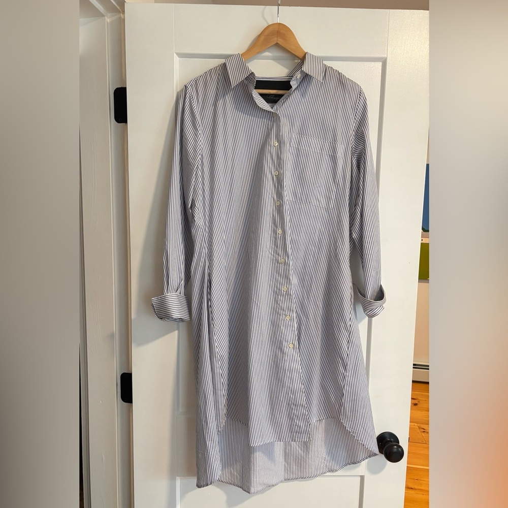 Claridge And King Limited Edition Navy Stripe Shirt Dress - Basically New
